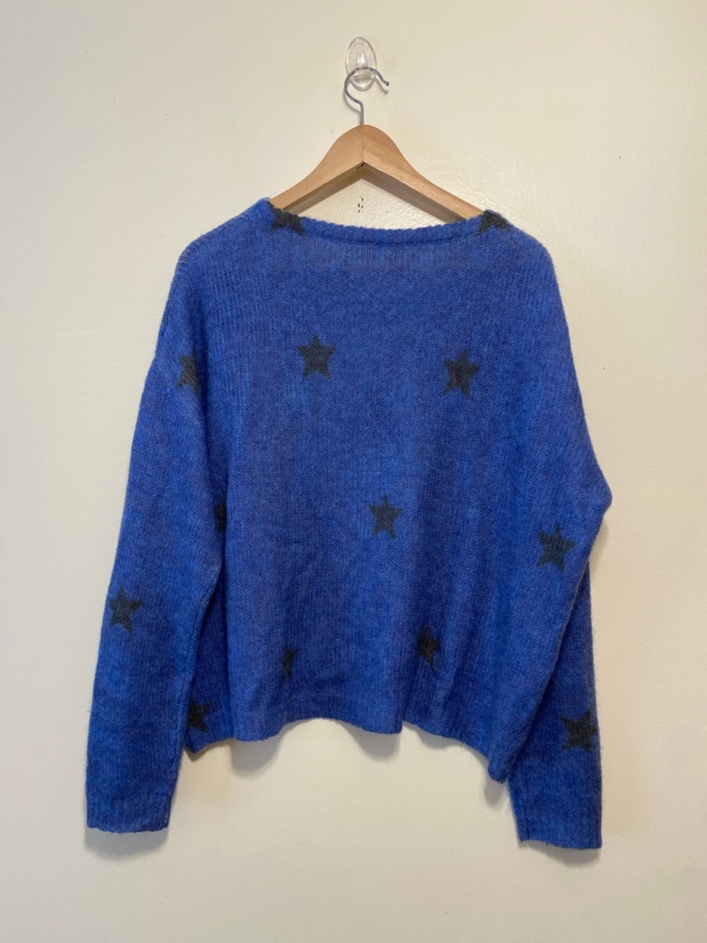 MOFiscreamcolour Blue Graphic Dog Print Womens Sweater. One size - Picture 2 of 9
